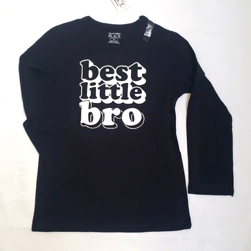 New Best Little Bro Graphic Tee - Black
